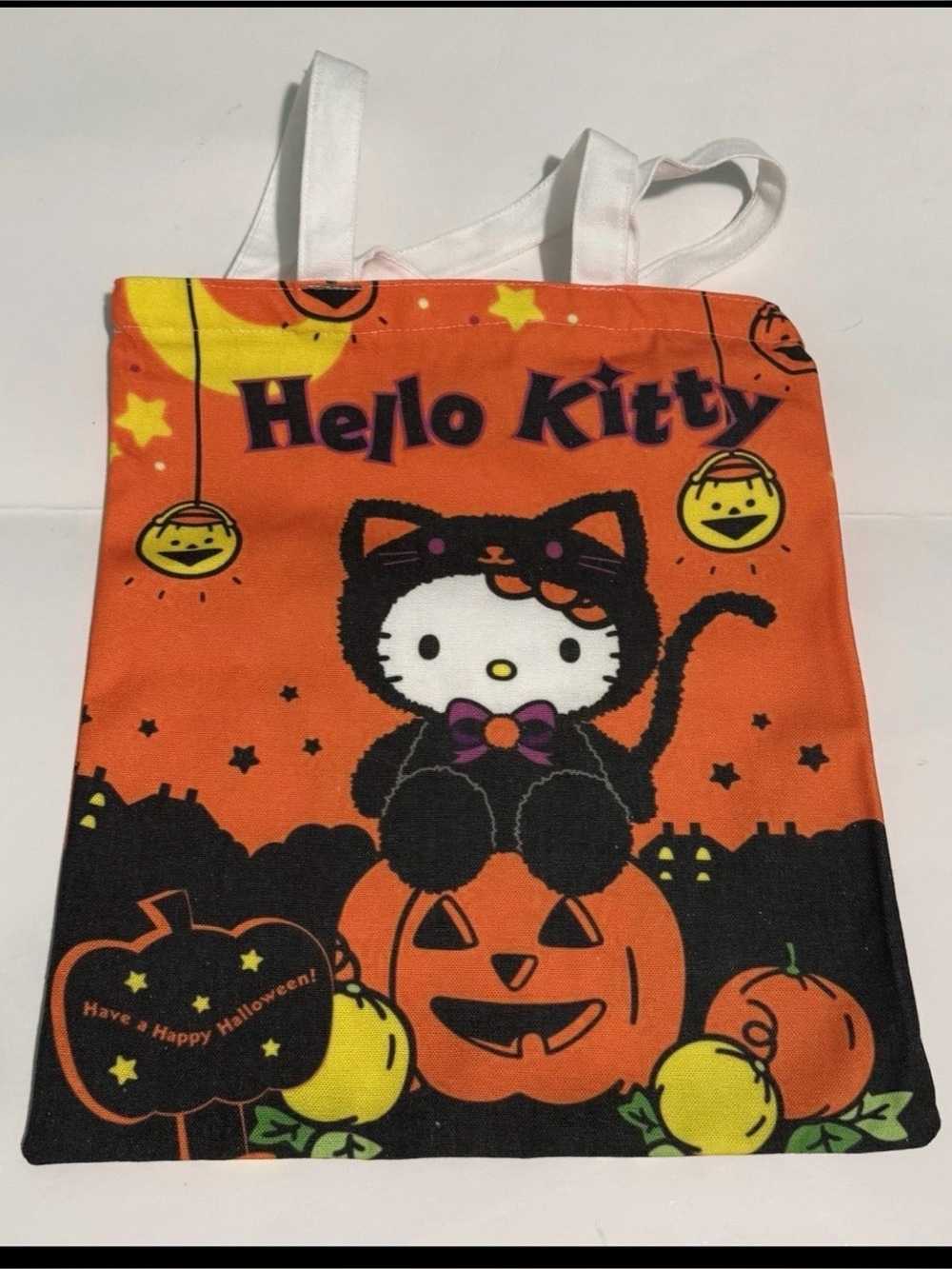 Hello Kitty Orange and Black Halloween Trick-or-Treat Tote
